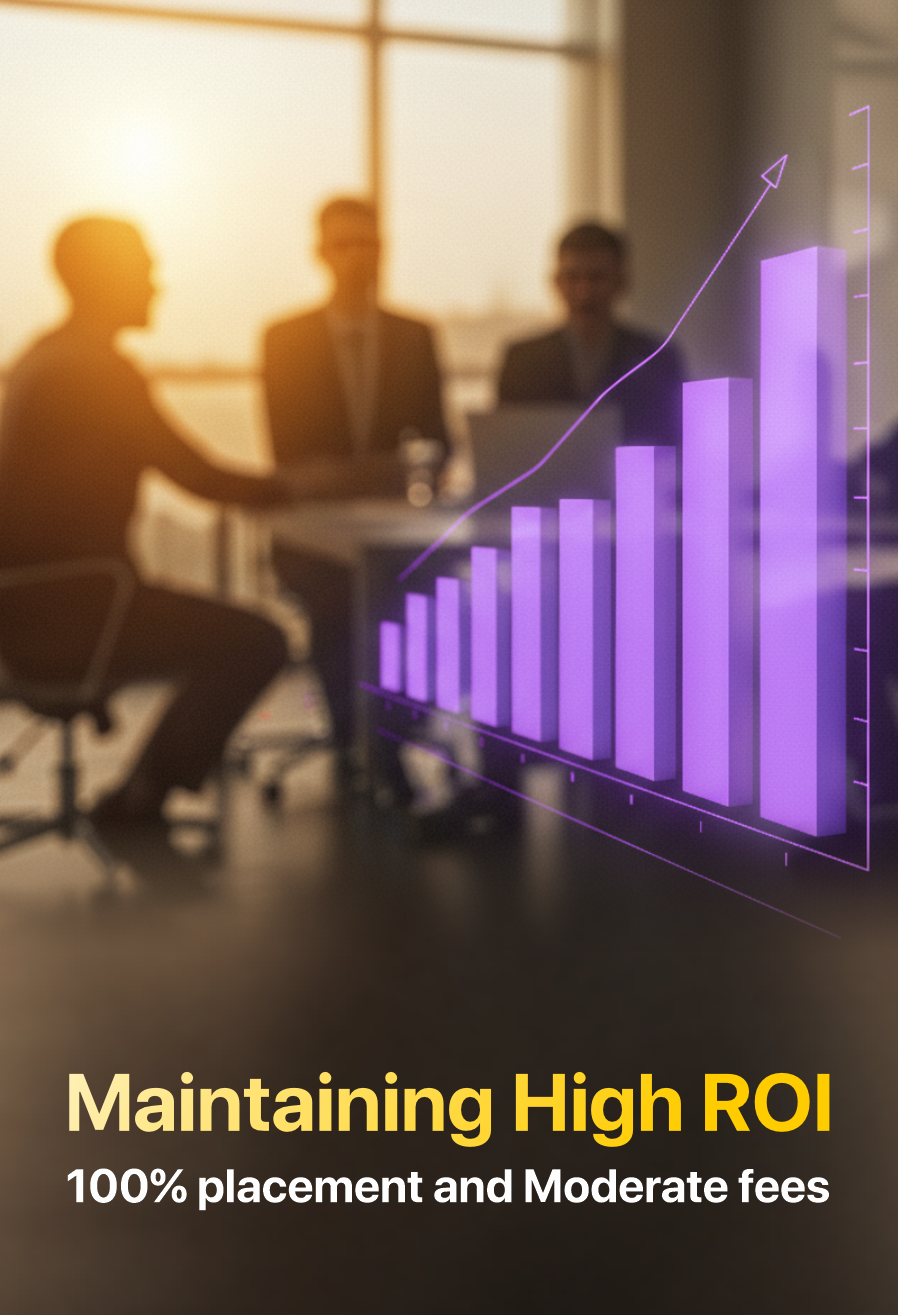 Maintaining High ROI – 100% placement and Moderate fees